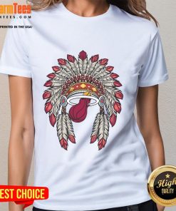 Official Miami Heat Native American logo on a stylish ladies tee, perfect for fans and casual wear.