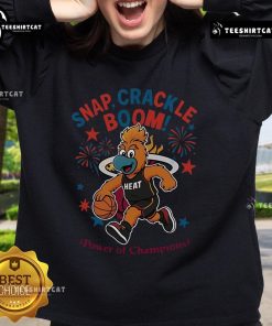 Alt Text: Official Miami Heat Snap Crackle Boom sweatshirt for Independence Day, showcasing team spirit and championship pride.
