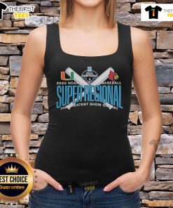 Official Miami Hurricanes vs Coastal Carolina 2025 NCAA Baseball Super Regional tank top featuring team colors and logo.