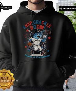 Official Miami Marlins Snap Crackle Boom hoodie for Independence Day, featuring team logo and festive design.