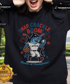 Official Miami Marlins Snap Crackle Boom Independence Day sweatshirt showcasing team spirit and festive design.