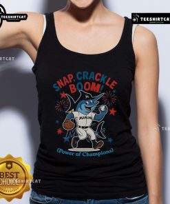 Official Miami Marlins Snap Crackle Boom Independence Day tank top featuring vibrant team colors and festive design.
