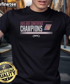 Official Michigan Panthers UFL USFL 2025 Conference Champions T-Shirt featuring bold team logo and winning design.