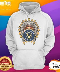 Official Milwaukee Brewers Native American Logo Hoodie featuring team colors and stylish design, perfect for fans.