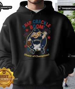 Milwaukee Brewers Independence Day hoodie featuring 'Snap Crackle Boom' design, perfect for champions and fans.