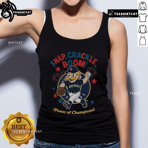 Official Milwaukee Brewers Snap Crackle Boom tank top for Independence Day, showcasing team spirit and patriotic design.