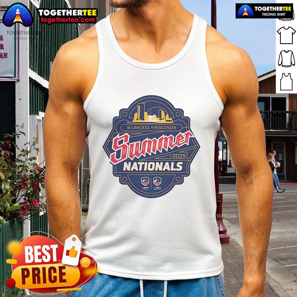 Official Milwaukee Wisconsin Summer Nationals 2025 Logo Tank Top Official Milwaukee Wisconsin Summer Nationals 2025 logo tank top featuring a vibrant design for summer events.