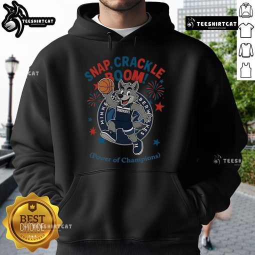 Alt Text: Official Minnesota Timberwolves Snap Crackle Boom hoodie for Independence Day, featuring team logo and festive design.