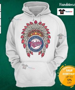 Official Minnesota Twins Native American logo hoodie featuring vibrant colors and unique design for fans.