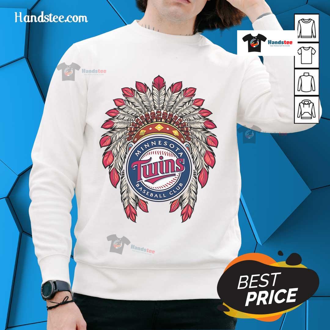 Official Minnesota Twins Native American Logo Sweatshirt Alt Text: Official Minnesota Twins Native American logo sweatshirt featuring vibrant colors and unique design for fans.