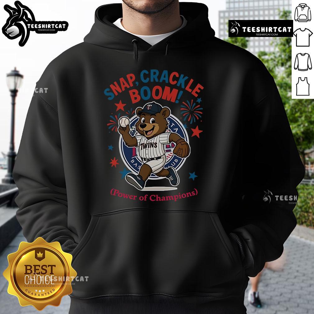 Official Minnesota Twins Snap Crackle Boom Power Of Champions Indepencence Day Hoodie Official Minnesota Twins Snap Crackle Boom hoodie for Independence Day, featuring vibrant team colors and champion spirit.