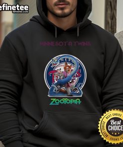 Official Minnesota Twins Zootopia 2 Hoodie featuring vibrant graphics and team colors, perfect for fans and collectors.