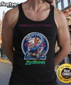 Alt Text: Official Minnesota Twins Zootopia 2 tank top featuring vibrant graphics and a comfortable fit for fans and fashion lovers.