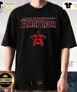 Official MLB Mix Star Wars Darth Vader Houston Astros 2025 Baseball T-Shirt featuring a unique design for fans.