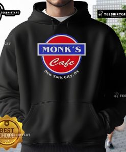Alt Text: Cozy Official Monks Cafe hoodie featuring NYC design, perfect for fans of New York City and stylish casual wear.