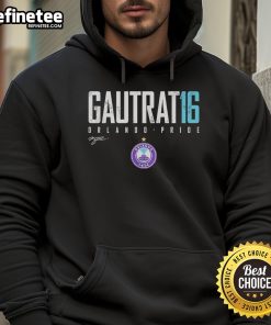 Alt Text: Official Morgan Gautrat Orlando Pride Elite 16 Hoodie featuring vibrant colors and team logo for LGBTQ+ pride.