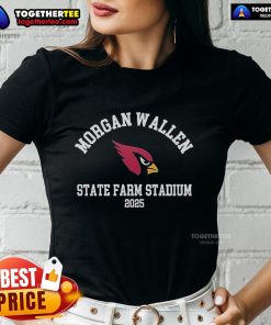 Alt Text: Official Morgan Wallen State Farm Stadium 2025 ladies tee featuring stylish design and vibrant colors for fans.
