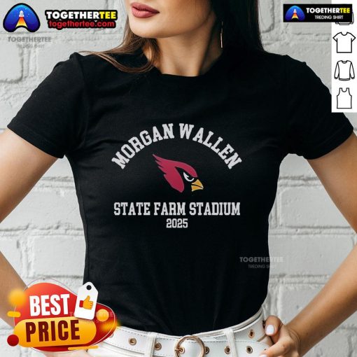 Alt Text: Official Morgan Wallen State Farm Stadium 2025 ladies tee featuring stylish design and vibrant colors for fans.