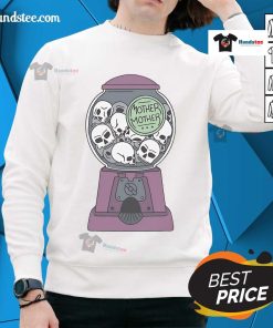 Official Mother Mother Skull Machine Sweatshirt featuring a bold skull graphic on a cozy black pullover.