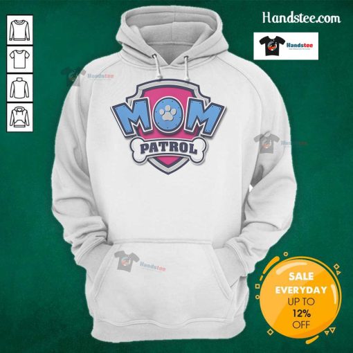 Official Mother's Day Mom Patrol Badge Hoodie featuring a vibrant design celebrating moms on their special day.