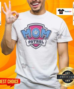 Alt Text: Official Mother's Day Mom Patrol Badge T-Shirt featuring a stylish badge design for celebrating moms on their special day.