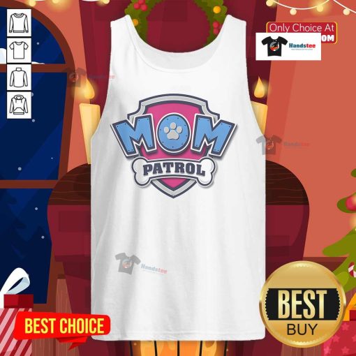 Alt Text: Official Mother's Day Mom Patrol Badge Tank Top featuring a stylish design perfect for celebrating moms.