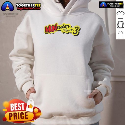 Alt Text: Official Munder Struck 3 Hoodie in black with stylish design, perfect for casual wear and trendy outfits.