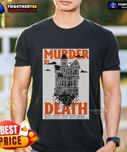 Alt Text: Official Murder By Death July 19, 2025 poster T-shirt showcasing event details at First Avenue, Minneapolis, MN.