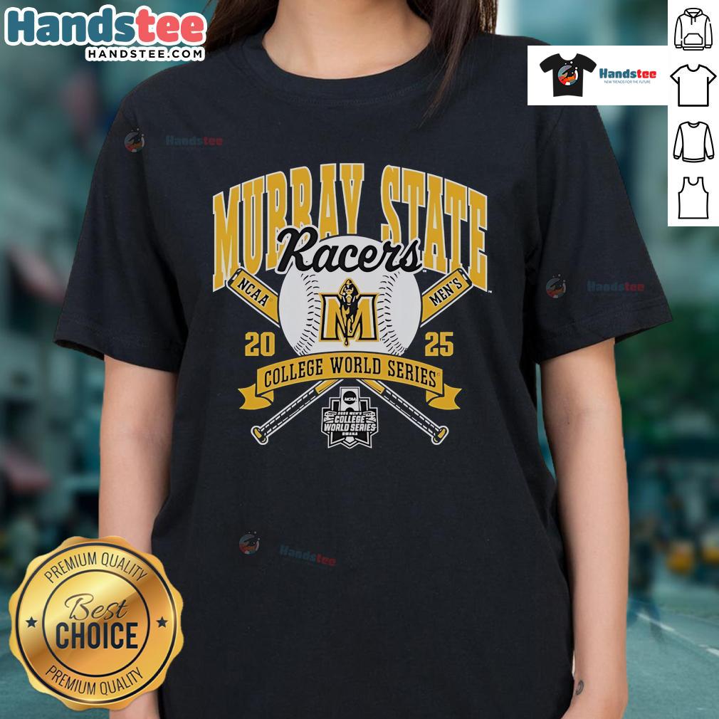 Official Murray State Racers 2025 College World Series Ladies Tee Official Murray State Racers 2025 College World Series ladies tee in vibrant blue, perfect for fans and stylish support.
