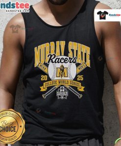 Official Murray State Racers 2025 College World Series tank top featuring team logo and vibrant design, perfect for fans.