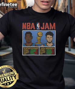 Official NBA Jam Thunder 2025 Champs T-Shirt featuring Gilgeous-Alexander and Holmgren, perfect for fans and collectors.
