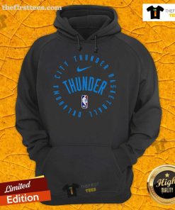 Official NBA OKC Thunder 2025 Hoodie featuring team logo and stylish design, perfect for fans and casual wear.