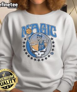 Official NBA x Grateful Dead x Magic Skull Sweatshirt featuring vibrant artwork and unique design for basketball fans.
