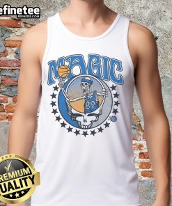 Official NBA X Grateful Dead X Magic Skull Tank Top featuring vibrant graphics and a stylish design for fans.