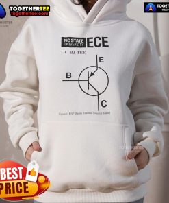 Official NC State University ECE hoodie in red with logo, perfect for engineering students and alumni.