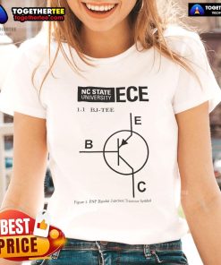 Official NC State University ECE Ladies Tee in red, featuring the university logo and a stylish, comfortable design.