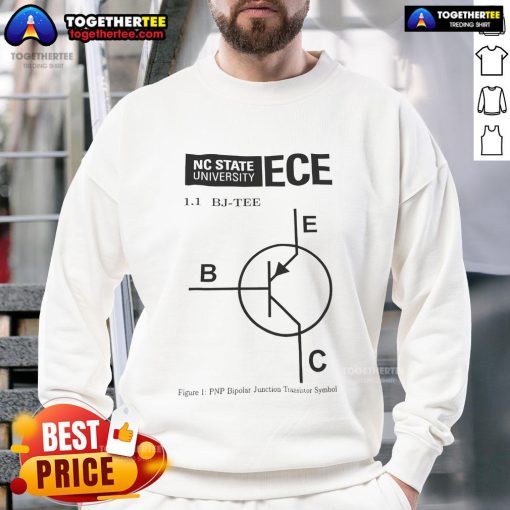 Official NC State University ECE sweatshirt featuring the university logo and vibrant red color, perfect for fans.