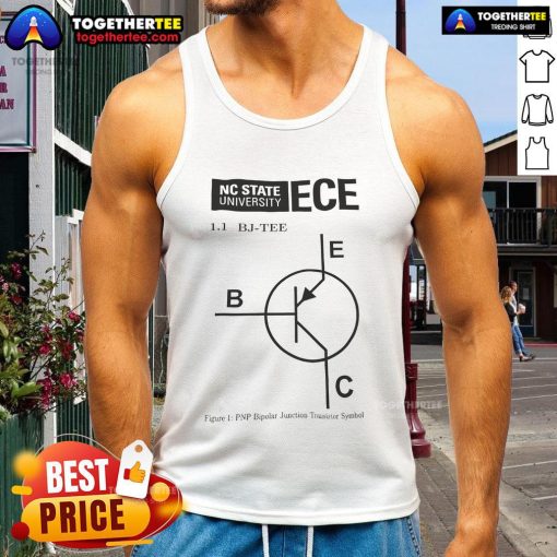 Official NC State University ECE tank top featuring the school's logo in red and white, perfect for fans and students.