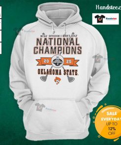 Alt Text: Official NCAA Division I Men's Golf National Champions 2025 Oklahoma State Cowboys logo hoodie design.
