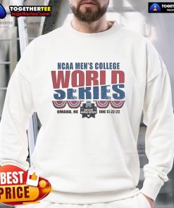 Official NCAA Men's College World Series 2025 75th Anniversary Omaha sweatshirt featuring vibrant team colors and logo.