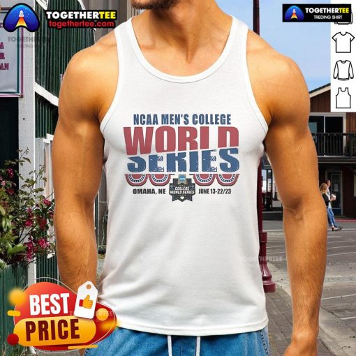 Official NCAA Men's College World Series 2025 tank top celebrating the 75th anniversary in Omaha, stylish and comfortable.