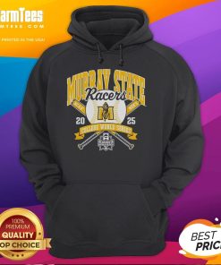 Alt Text: Official NCAA Murray State Racers College World Series 2025 baseball hoodie featuring logo and team colors.