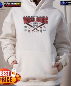 2025 NCAA Women's College World Series hoodie featuring 8 team logos, perfect for fans and athletes supporting women's sports.