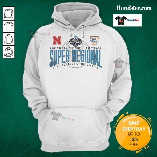 Alt Text: Official Nebraska Cornhuskers vs Tennessee Volunteers 2025 NCAA Baseball Super Regional hoodie, showcasing team pride.