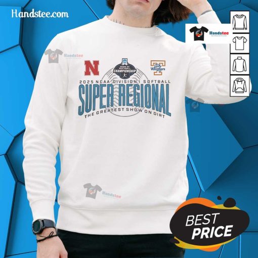 Official Nebraska Cornhuskers vs Tennessee Volunteers 2025 NCAA Baseball Super Regional sweatshirt in red.