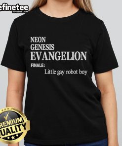 Alt Text: Official Neon Genesis Evangelion Finale tee featuring a cute little gay robot boy design for ladies.