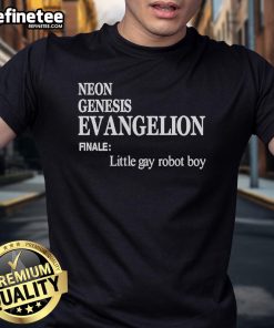 Official Neon Genesis Evangelion Finale T-Shirt featuring a colorful little gay robot boy design for fans.