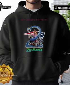 Official New England Patriots Zootopia 2 hoodie featuring vibrant graphics and cozy design for fans and collectors.