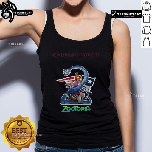 Official New England Patriots Zootopia 2 tank top featuring vibrant graphics and a comfortable fit for fans.