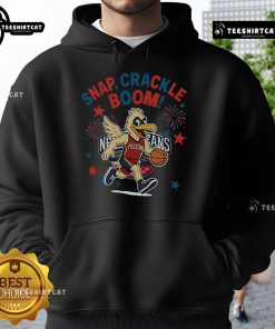 Official New Orleans Pelicans Snap Crackle Boom hoodie for Independence Day, featuring vibrant team colors and logo.